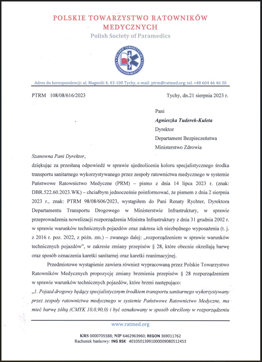 Ptrm PTRM apeluje do Departamentu Bezpieczeństwa Ministerstwa Zdrowia o ...